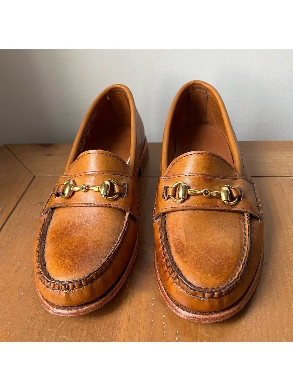 Rancourt & Co. Women’s Horsebit Loafer Natural Shell Cordovan Tan Leather 9.5 - Picture 2 of 13